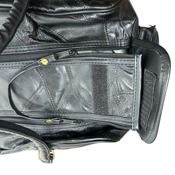 NWT Black Lambskin Leather Duffle Bag MARINE CORPS SCHOLARSHIP FOUNDATION - Picture 8 of 15